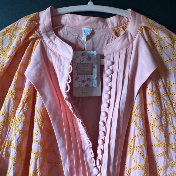 Pink and orange Patterned balloon sleeve Dress - Picture 2 of 11